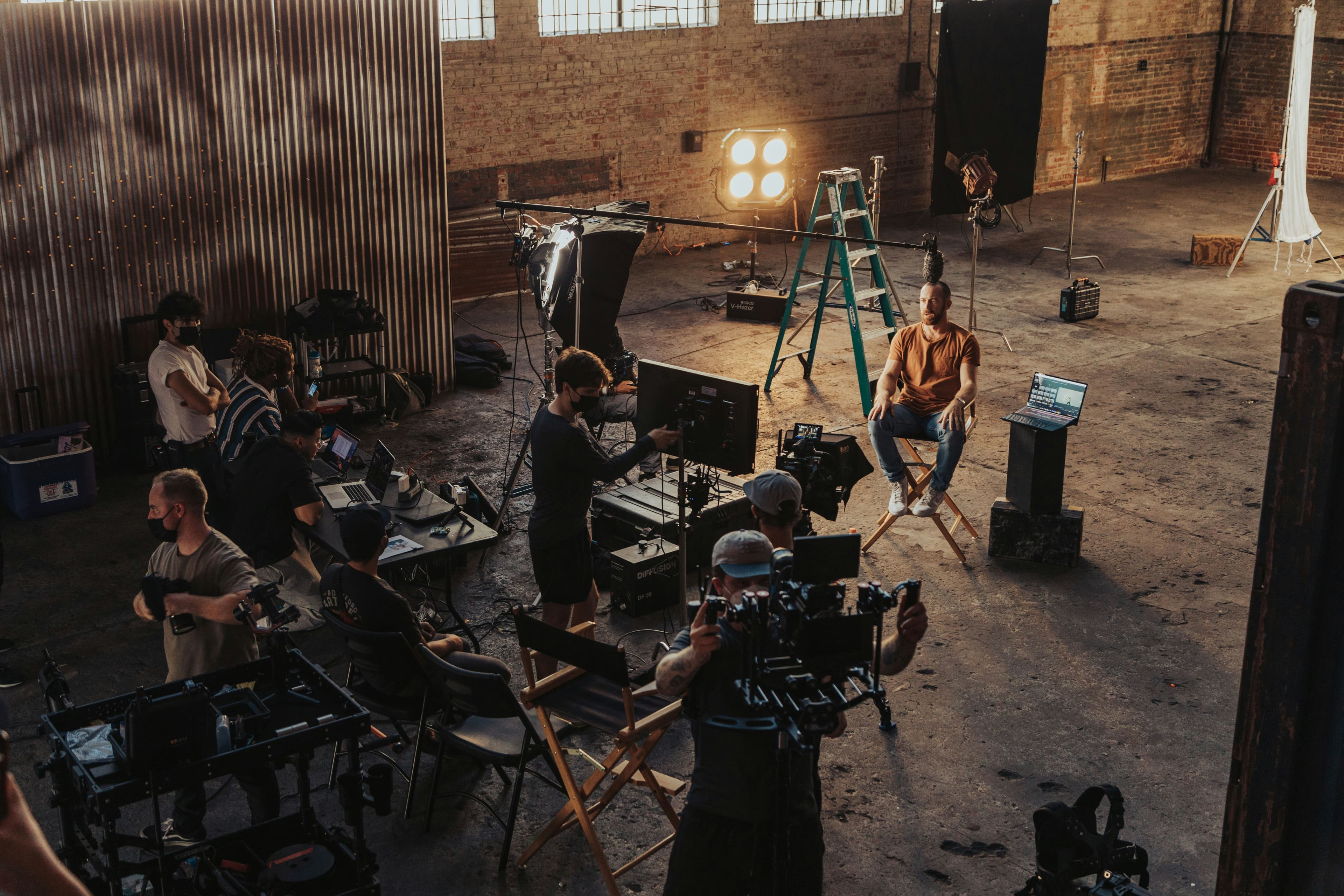Behind the scenes at film set